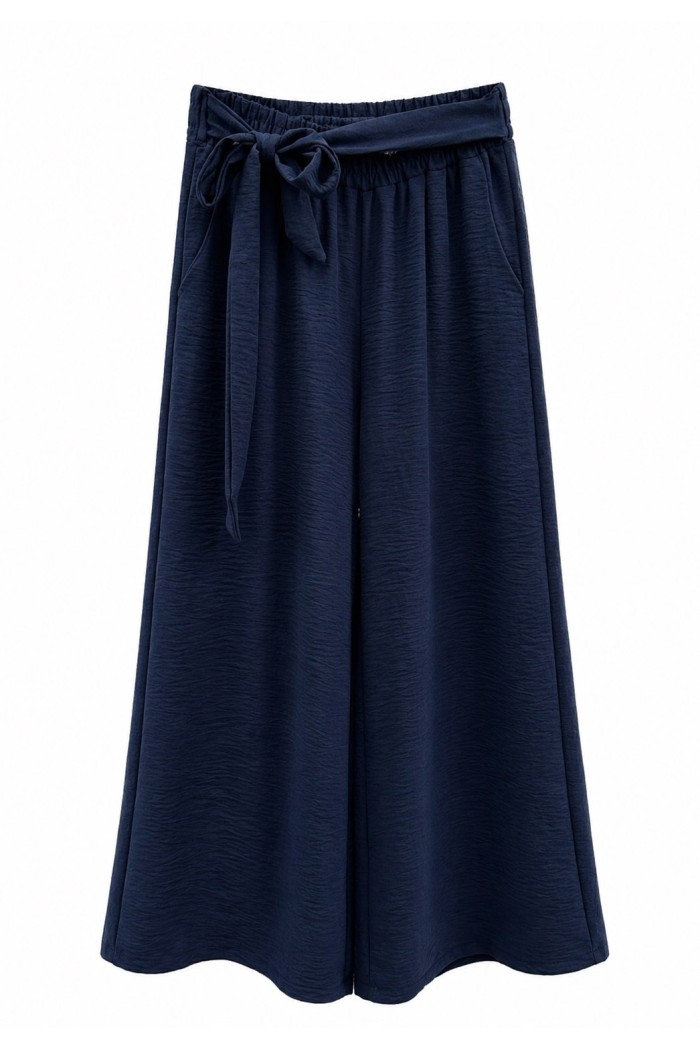 PANTALÓN PALAZZO FLUIDO CON CINTURA ELÁSTICA Y LAZO TY-H2501