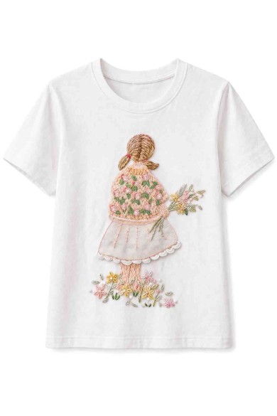 CAMISETA BÁSICA CON BORDADO INFANTIL TY-K1965