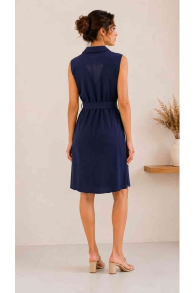 VESTIDO CAMISERO SIN MANGAS CON CINTURÓN FBZMR21949