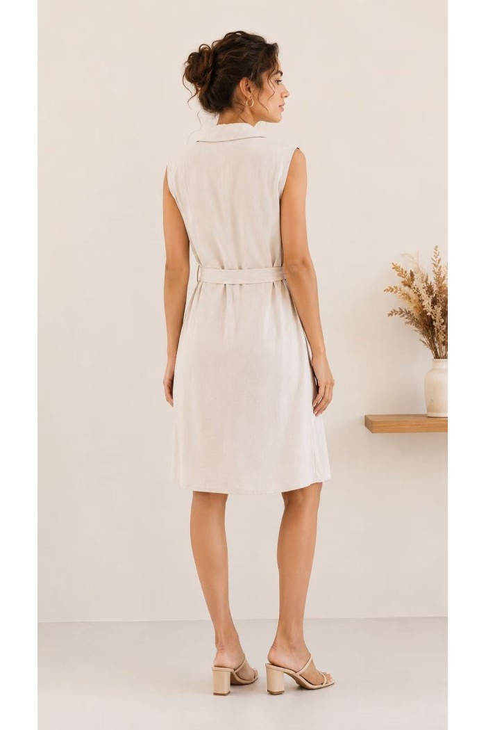 VESTIDO CAMISERO SIN MANGAS CON CINTURÓN FBZMR21950