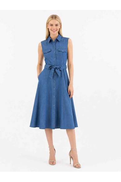VESTIDO MIDI CAMISERO DENIM DBT-X5872