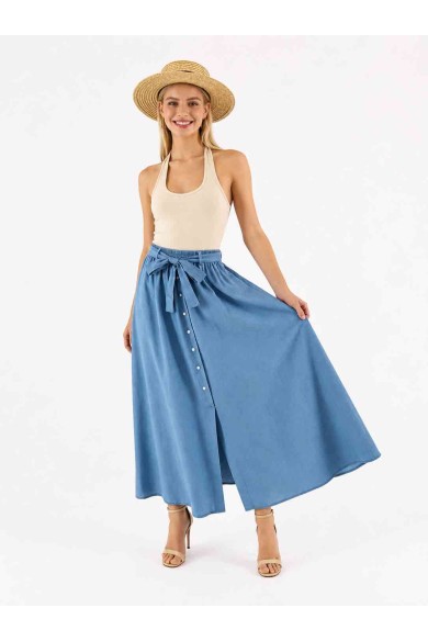 FALDA MIDI DENIM BOTONES DBT-X5877