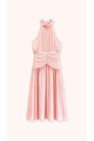 VESTIDO LARGO HALTER PLISADO SATINADO FBZMA1713