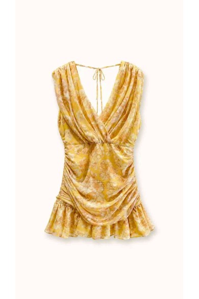 VESTIDO CORTO SATINADO ESTAMPADO FBZMR22544