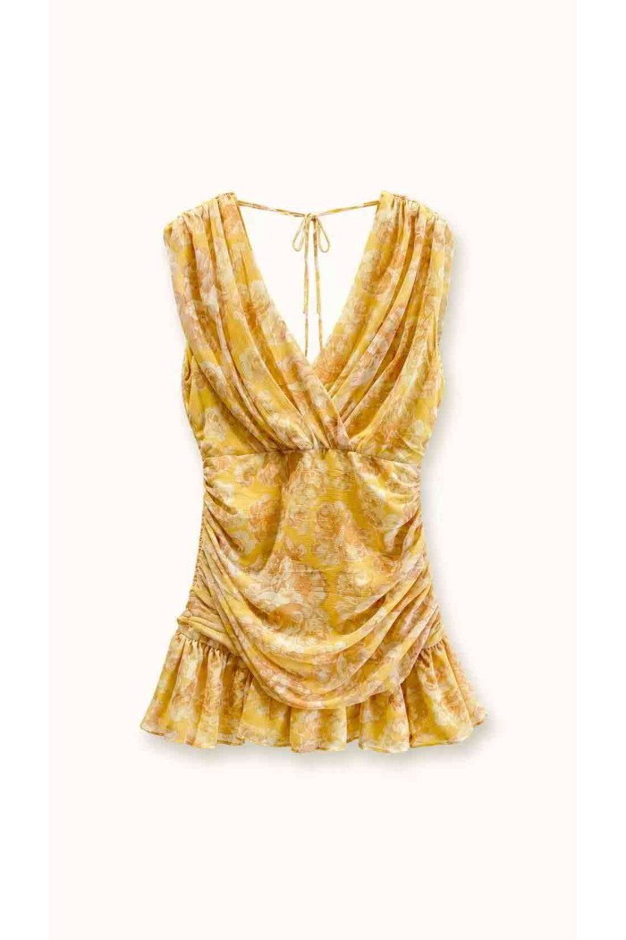 VESTIDO CORTO SATINADO ESTAMPADO FBZMR22544