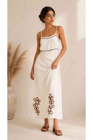 VESTIDO MIDI DE TIRANTES CON DETALLE CONTRASTE FBZMR22531