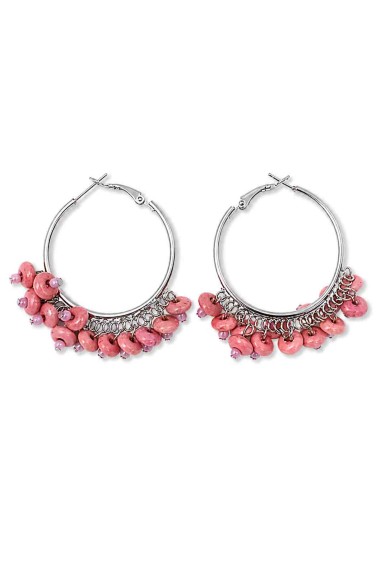 PENDIENTES ARO BOHO CON CUENTAS TM-EH000002
