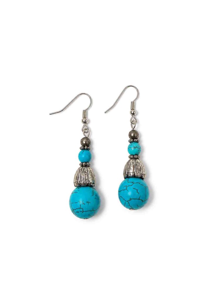 PENDIENTES BOHO TURQUESA VINTAGE TM-EH1101
