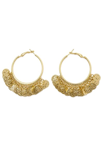 PENDIENTES ARO MONEDAS ESTILO BOHO TM-EH1104