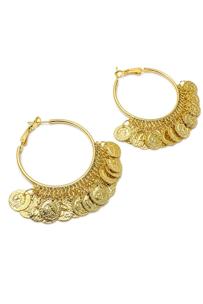PENDIENTES ARO MONEDAS ESTILO BOHO TM-EH1104