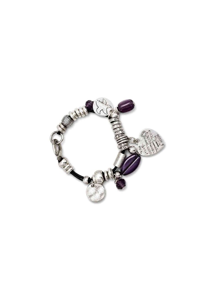 PULSERA BOHO PIEDRA NATURAL Y PERLAS TM-SL1106