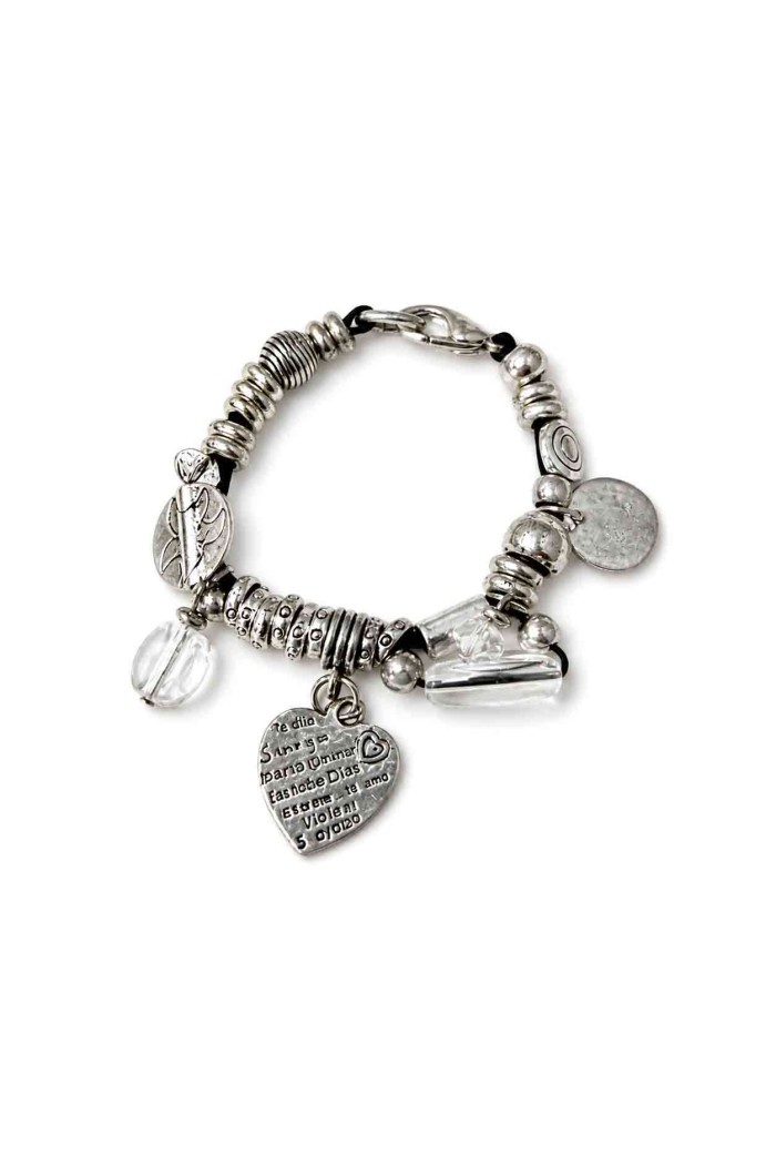 PULSERA BOHO PIEDRA NATURAL Y PERLAS TM-SL1106