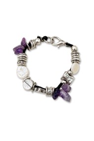 PULSERA BOHO PIEDRA NATURAL Y PERLAS TM-SL1107