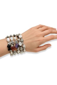 PULSERA BOHO PIEDRA NATURAL Y PERLAS TM-SL1107