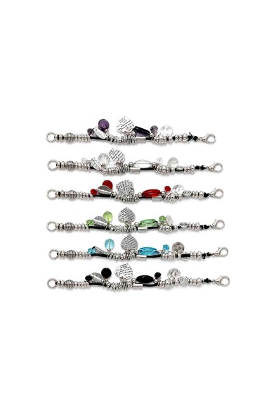 PULSERA BOHO PIEDRA NATURAL Y PERLAS TM-SL1106