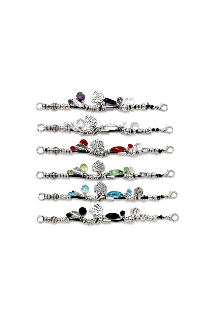 PULSERA BOHO PIEDRA NATURAL Y PERLAS TM-SL1106
