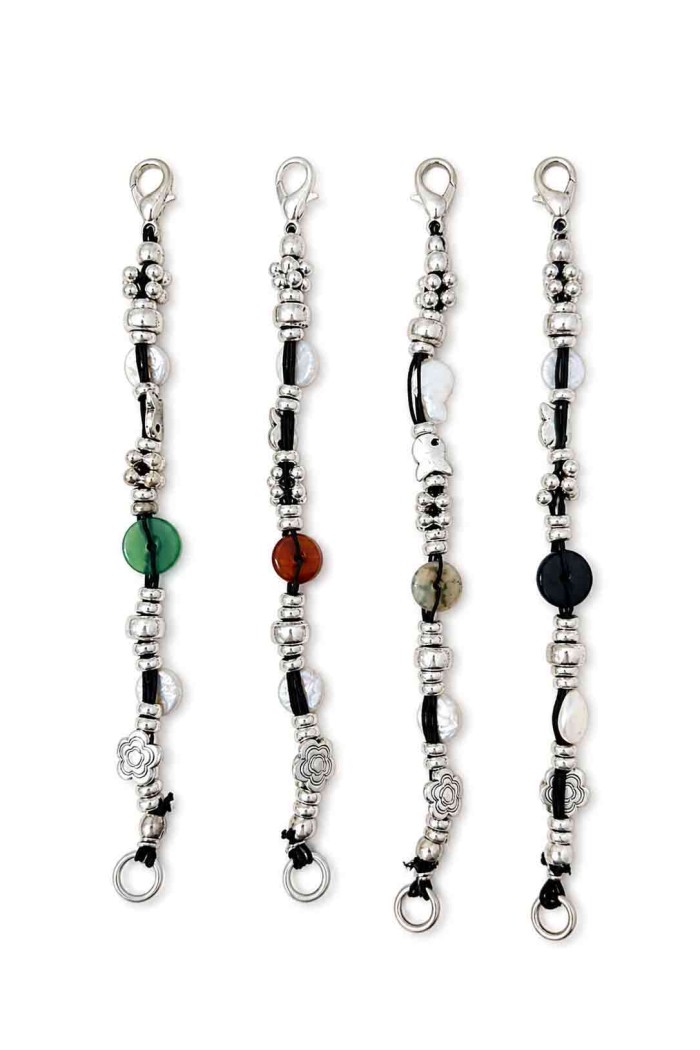 PULSERA BOHO PIEDRA NATURAL Y PERLAS TM-SL1105