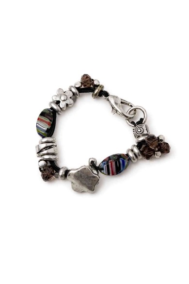 PULSERA BOHO PIEDRA NATURAL Y PERLAS TM-SL1108