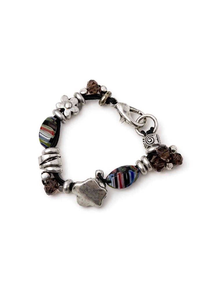 PULSERA BOHO PIEDRA NATURAL Y PERLAS TM-SL1108