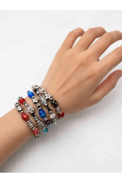PULSERA BOHO PIEDRA NATURAL Y PERLAS TM-SL1108
