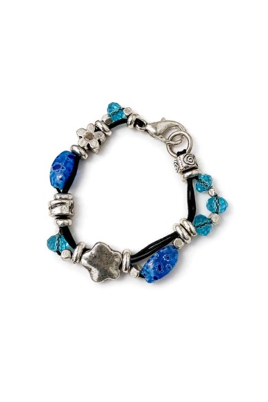 PULSERA BOHO PIEDRA NATURAL Y PERLAS TM-SL1108