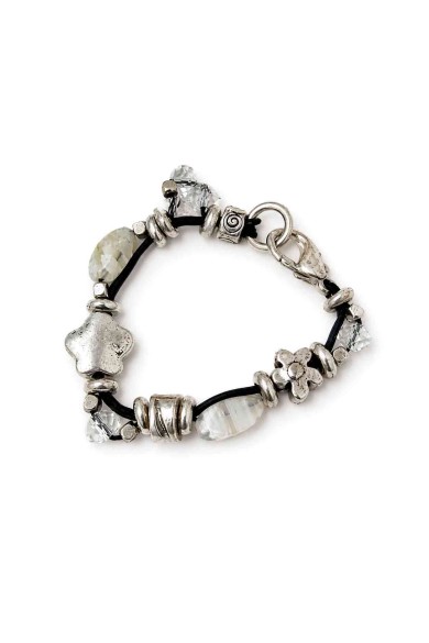 PULSERA BOHO PIEDRA NATURAL Y PERLAS TM-SL1108