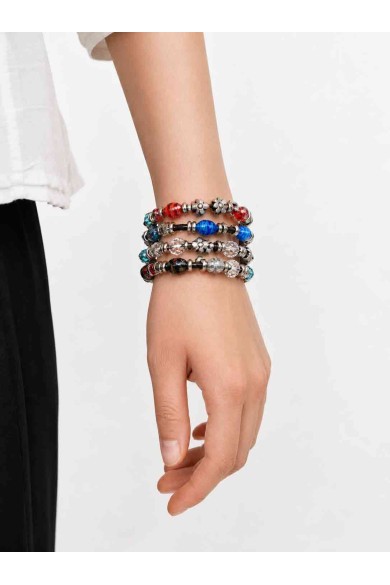 PULSERA BOHO PIEDRA NATURAL Y PERLAS TM-SL1108