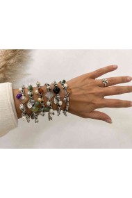 PULSERA BOHO PIEDRA NATURAL Y PERLAS TM-SL1109