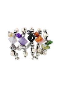 PULSERA BOHO PIEDRA NATURAL Y PERLAS TM-SL1109