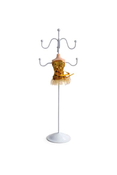 EXPOSITOR ORGANIZADOR DE JOYAS ESTILO MANIQUÍ CON SOPORTE METÁLICO VARIOS COLORES TM-SSJ1115