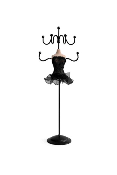 EXPOSITOR ORGANIZADOR DE JOYAS ESTILO MANIQUÍ CON SOPORTE METÁLICO VARIOS COLORES TM-SSJ1115