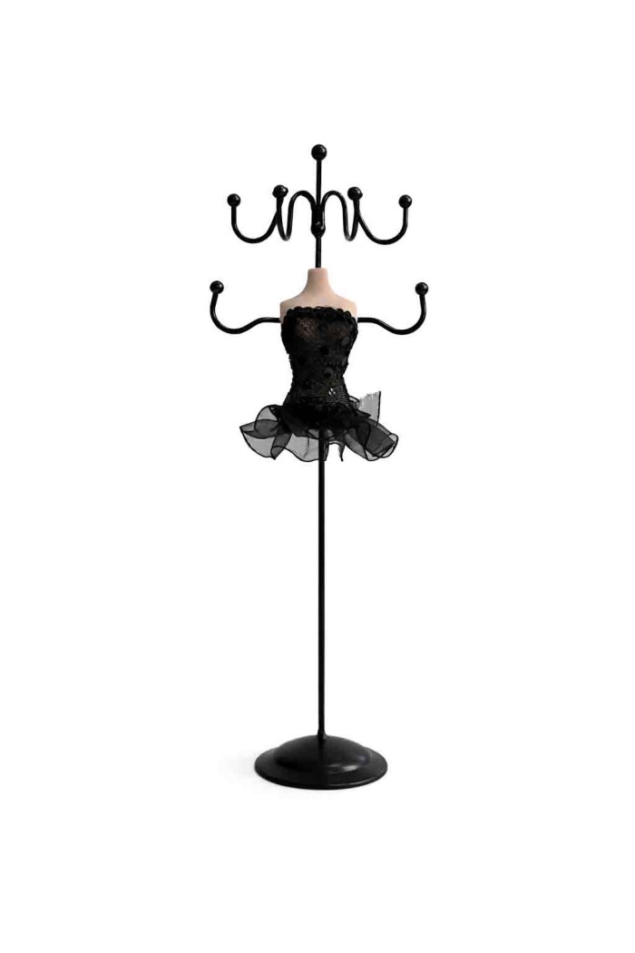 EXPOSITOR ORGANIZADOR DE JOYAS ESTILO MANIQUÍ CON SOPORTE METÁLICO VARIOS COLORES TM-SSJ1115