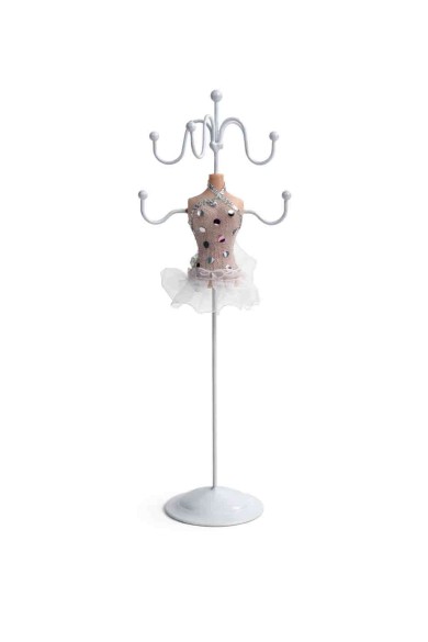 EXPOSITOR ORGANIZADOR DE JOYAS ESTILO MANIQUÍ CON SOPORTE METÁLICO VARIOS COLORES TM-SSJ1115
