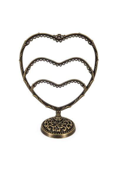 EXPOSITOR PARA PENDIENTES Y JOYAS EN FORMA DE CORAZÓN ESTILO VINTAGE COLOR BRONCE TM-SSJ1117