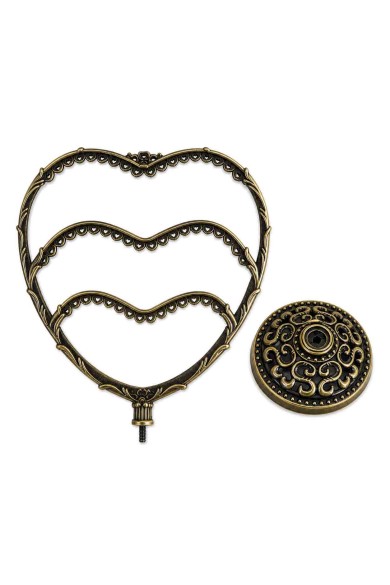 EXPOSITOR PARA PENDIENTES Y JOYAS EN FORMA DE CORAZÓN ESTILO VINTAGE COLOR BRONCE TM-SSJ1117