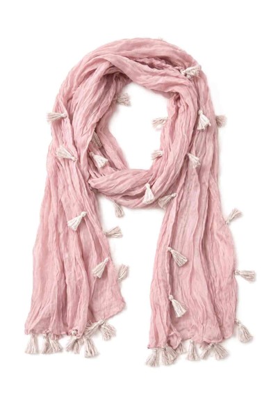 FOULARD ARRUGADO CON BORLAS VARIOS COLORES TM-WJ1623