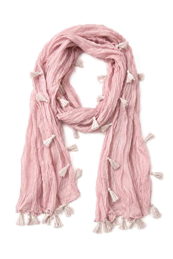 FOULARD ARRUGADO CON BORLAS VARIOS COLORES TM-WJ1623