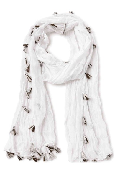 FOULARD ARRUGADO CON BORLAS VARIOS COLORES TM-WJ1623