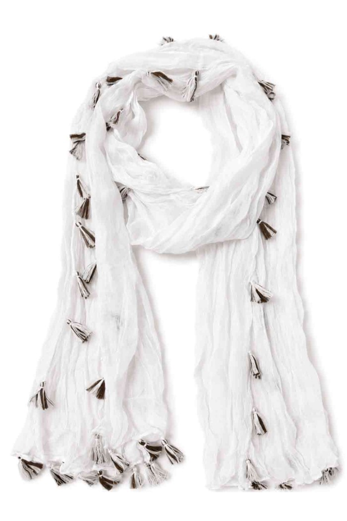 FOULARD ARRUGADO CON BORLAS VARIOS COLORES TM-WJ1623