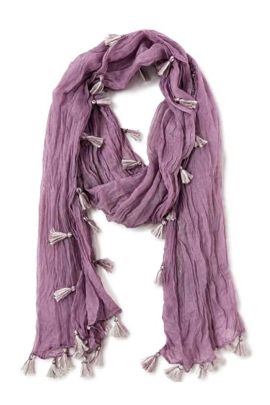 FOULARD ARRUGADO CON BORLAS VARIOS COLORES TM-WJ1623