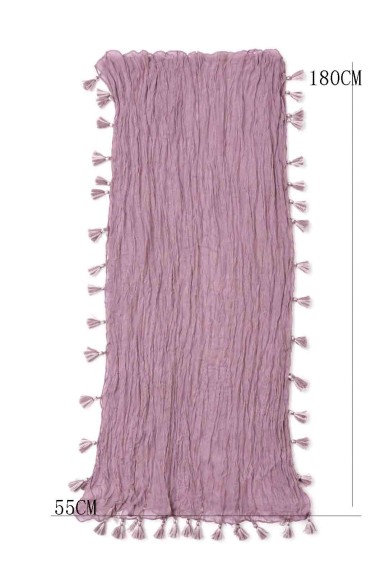 FOULARD ARRUGADO CON BORLAS VARIOS COLORES TM-WJ1623
