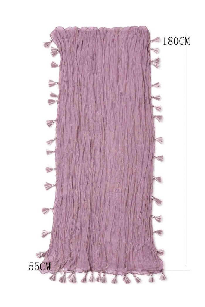FOULARD ARRUGADO CON BORLAS VARIOS COLORES TM-WJ1623