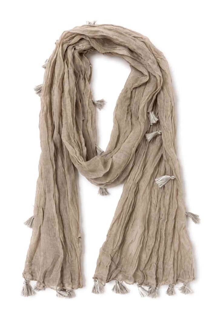 FOULARD ARRUGADO CON BORLAS VARIOS COLORES TM-WJ1623