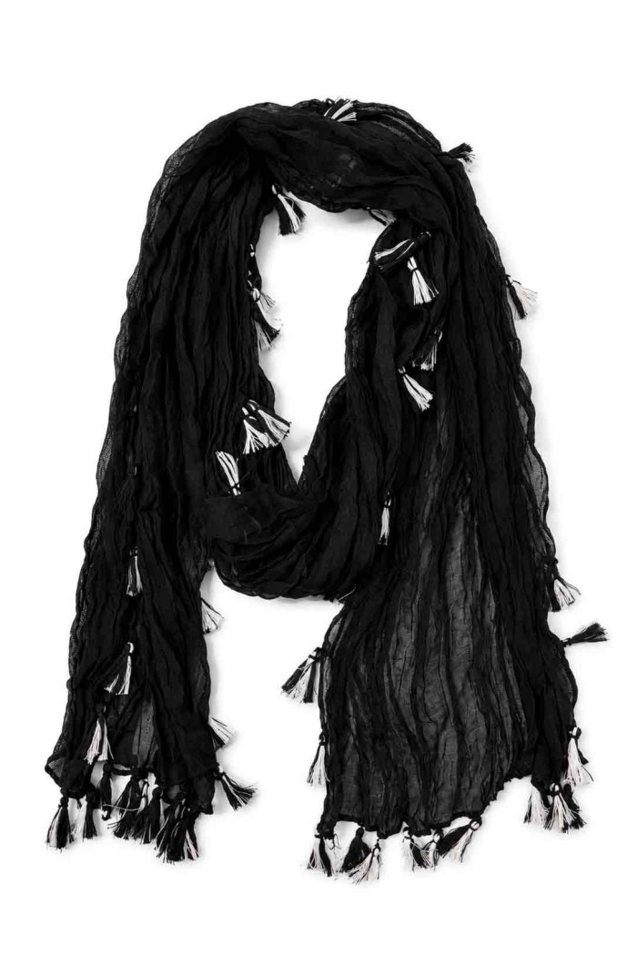 FOULARD ARRUGADO CON BORLAS VARIOS COLORES TM-WJ1623