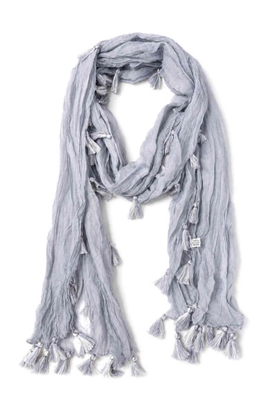 FOULARD ARRUGADO CON BORLAS VARIOS COLORES TM-WJ1623