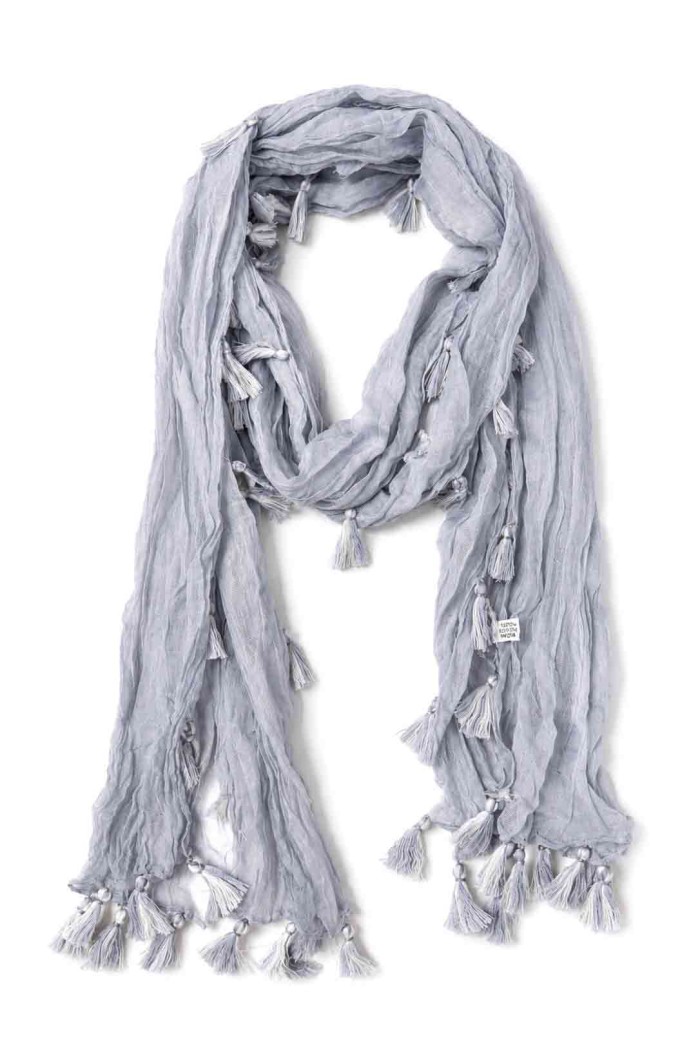 FOULARD ARRUGADO CON BORLAS VARIOS COLORES TM-WJ1623