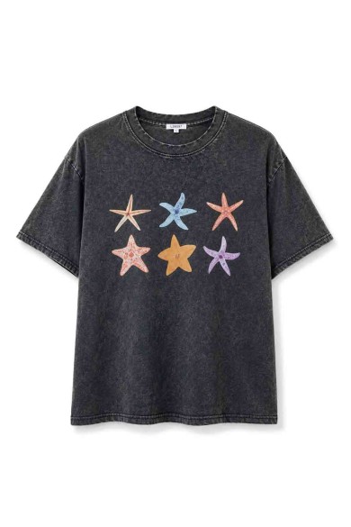 CAMISETA LAVADA CON ESTRELLAS DE MAR TY-L39097