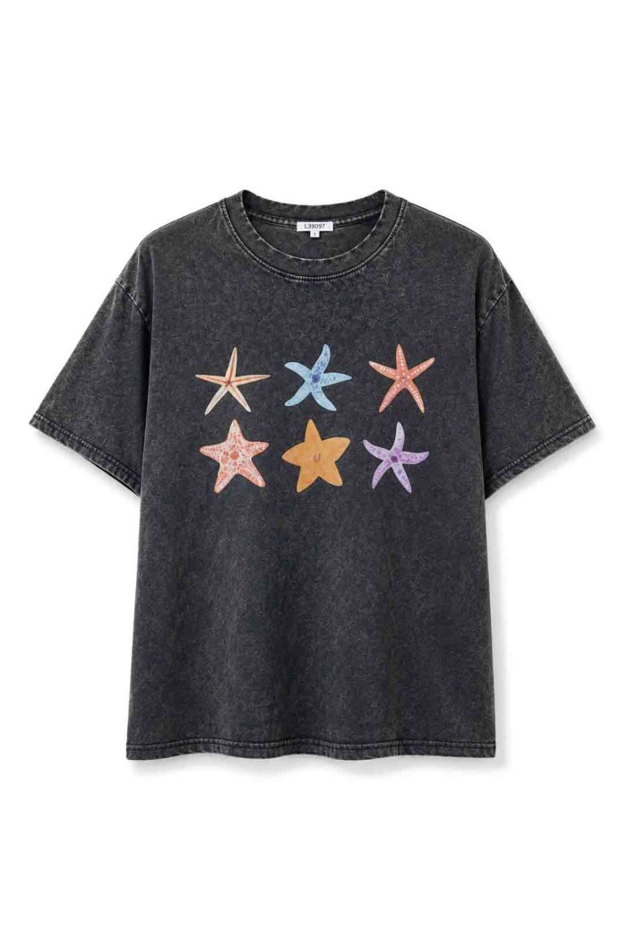 CAMISETA LAVADA CON ESTRELLAS DE MAR TY-L39097
