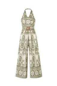 MONO HALTER ESTAMPADO ÉTNICO CON CINTURÓN TY-1157