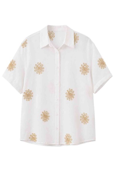 CAMISA BORDADA MANGA CORTA ESTILO BOHO TY-M9201